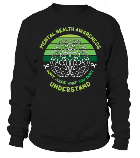 May Green Mental Health Awareness Month Brain Sweatshirt Unisex