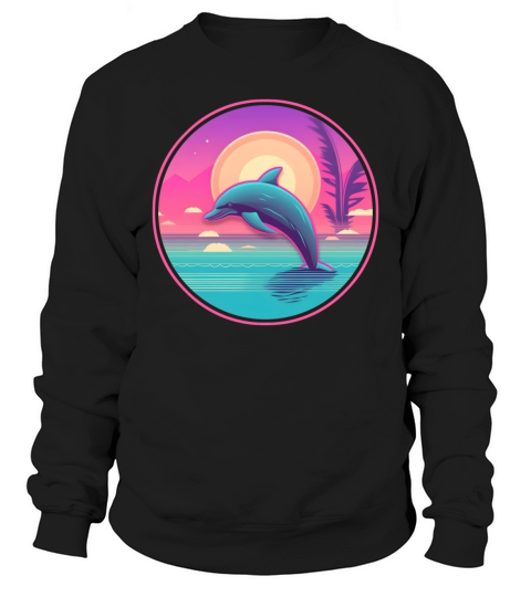 Vintage 80s 90s Nostalgic Dolphin Lovers Sweatshirt Unisex