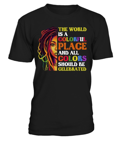 Colorful Black Dreadlock Girl LGBT Black History M T-Shirt Unisex