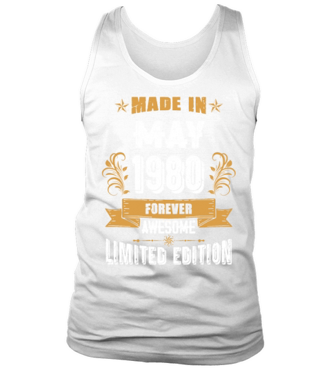 May 1980 Vintage Birthday Present Tank Top Unisex