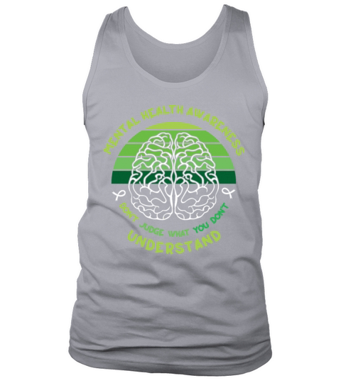 May Green Mental Health Awareness Month Brain Tank Top Unisex