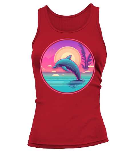 Vintage 80s 90s Nostalgic Dolphin Lovers Tank top Woman