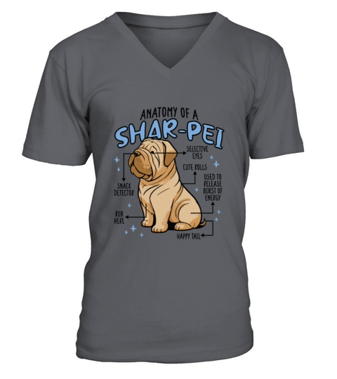 ANATOMY OF A SHARPEI DOG V-Neck T-shirt