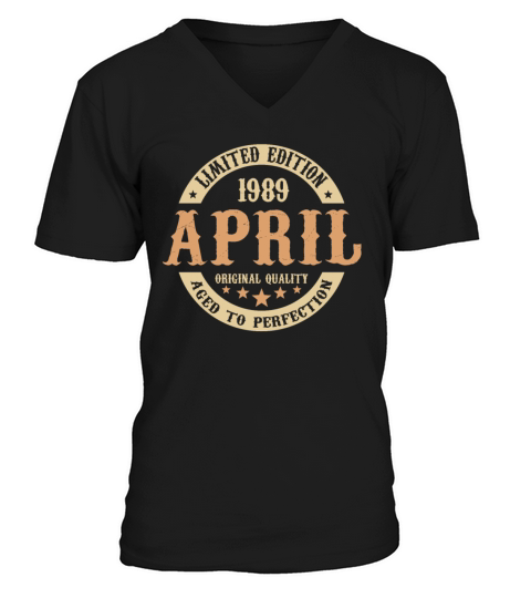 April 1989 Vintage Birthday Present V-Neck T-shirt