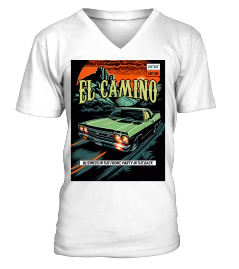 El Camino Vintage Comic V-Neck T-shirt