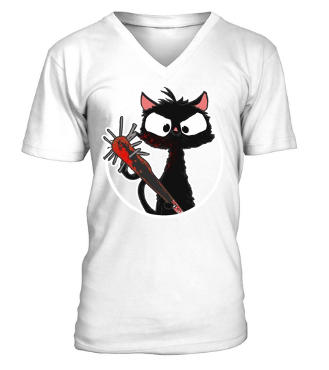 Halloween Retro Cat Vintage Cat V-Neck T-shirt
