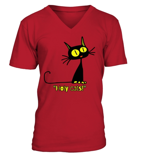 Holy cats vintage cartoon cat V-Neck T-shirt