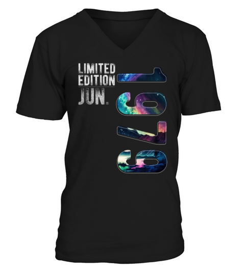 Limited Edition 1979 June Birthday Polar Lights V-Neck T-shirt