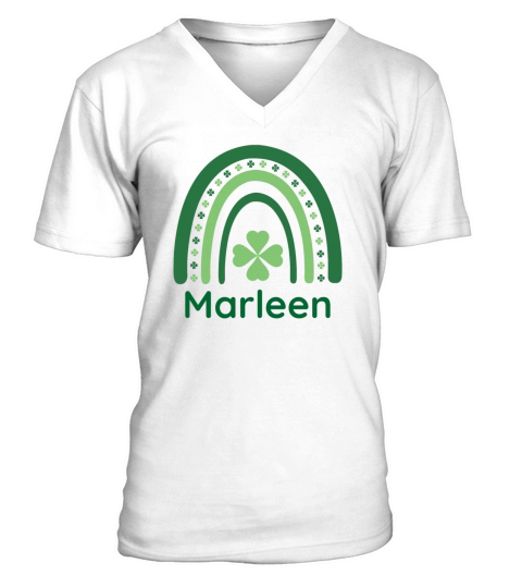 Marleen Clover Charm Boho Rainbow V-Neck T-shirt