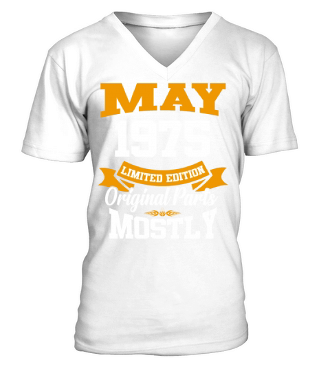 May 1975 Vintage Birthday Present V-Neck T-shirt