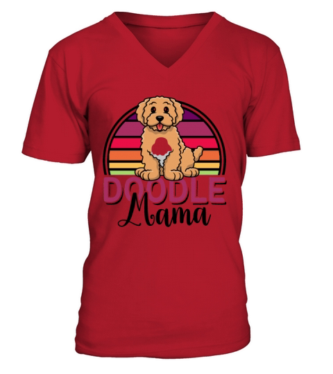 Womens Doodle Mama Labradoodle Goldendoodle V-Neck T-shirt