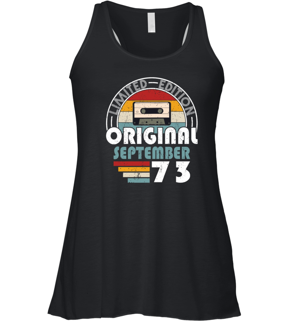 50th birthday september 1973 original 1973 Women's Flowy Tank Top