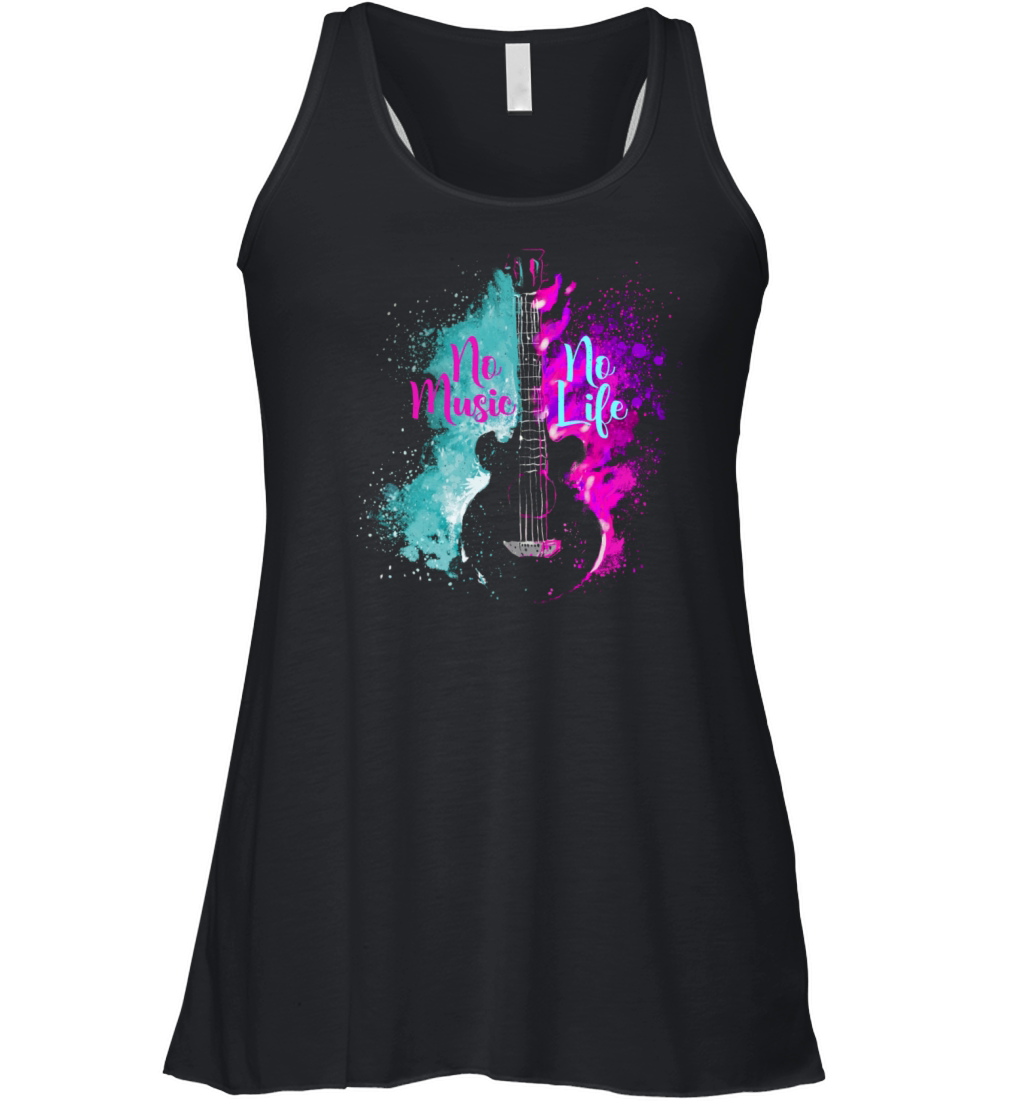 No Music No Life Guitar Women's Flowy Tank Top
