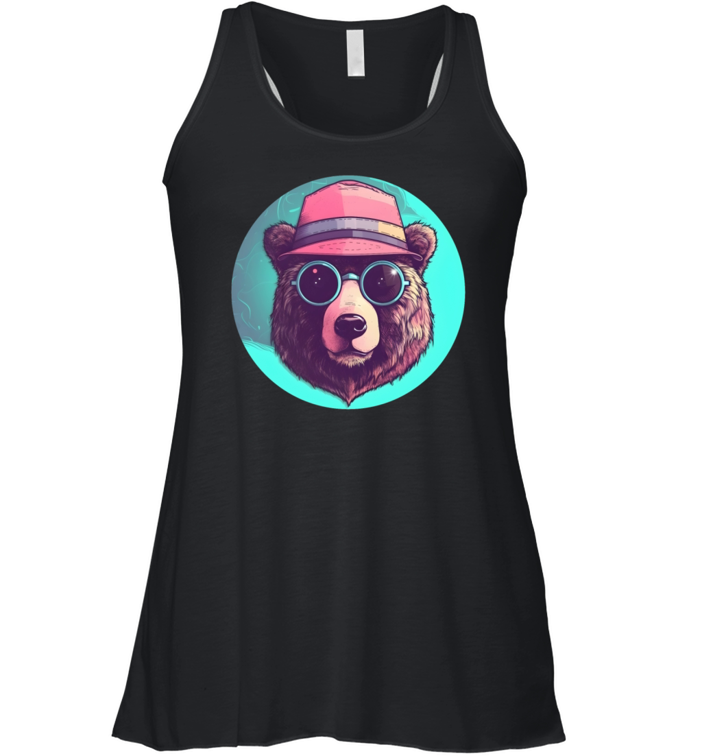 Vintage 80s 90s Style for Bear Lovers Women's Flowy Tank Top