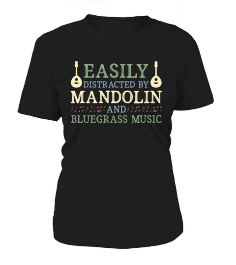Mandolin Easily Distracted By Bluegrass Music Women's T-Shirt