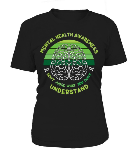 May Green Mental Health Awareness Month Brain Women's T-Shirt