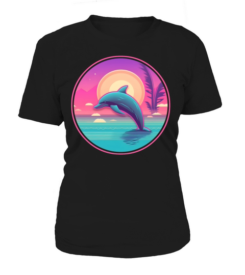 Vintage 80s 90s Nostalgic Dolphin Lovers Women's T-Shirt