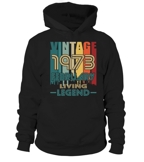 50th birthday february 1973 vintage 1973 Hoodie Unisex