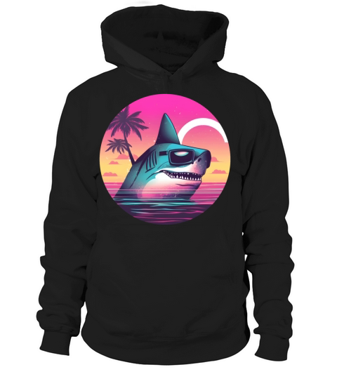 Retro Shark Lovers Vintage Hoodie Unisex