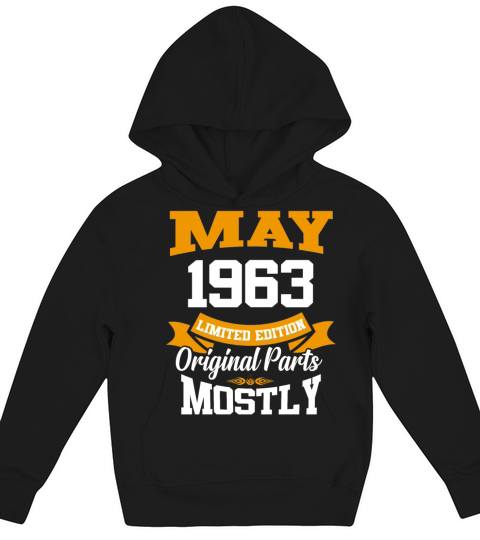 May 1963 Vintage Birthday Present Kids Hoodie