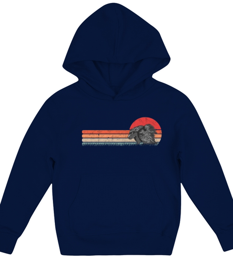Porcupine Vintage Retro Kids Hoodie