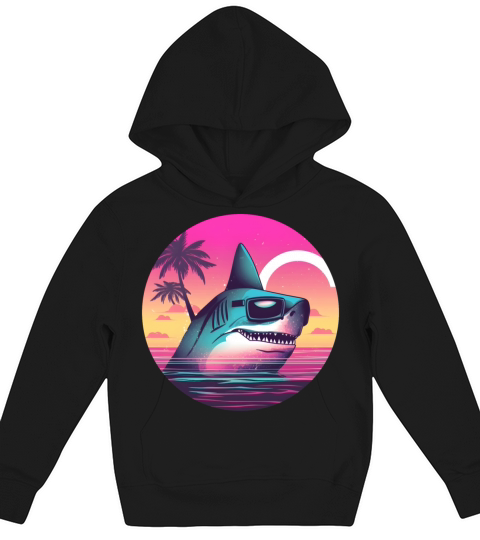 Retro Shark Lovers Vintage Kids Hoodie