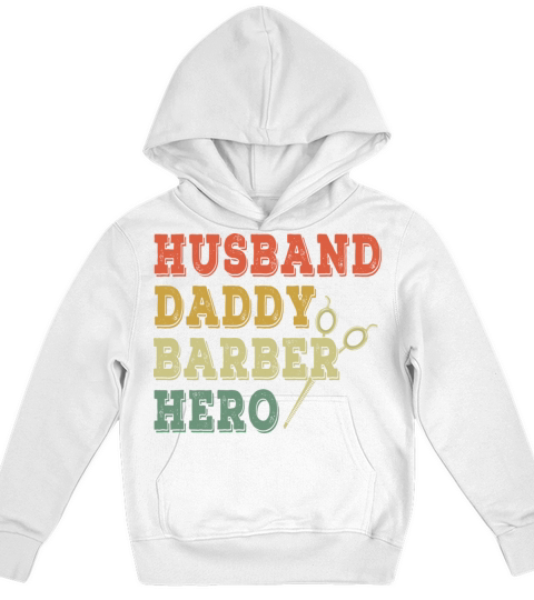 Vintage Barber Daddy Best Dad Happy Fathers Day Kids Hoodie