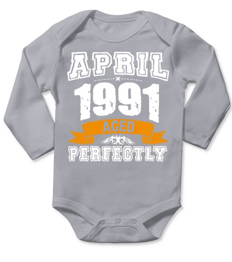 April 1991 Vintage Birthday Present Long Sleeve Baby One-Piece