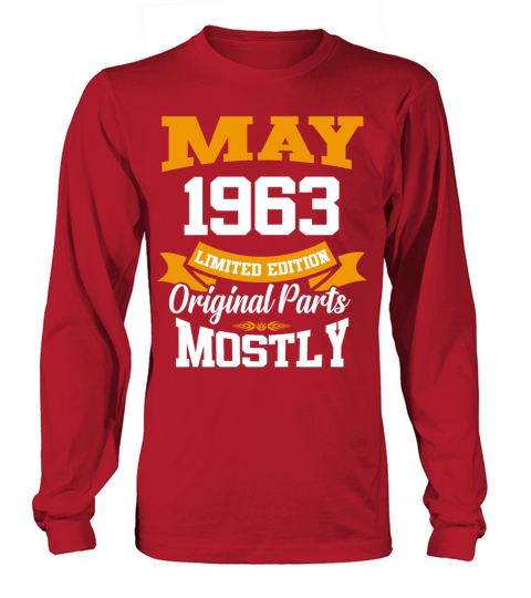 May 1963 Vintage Birthday Present Long sleeved Unisex