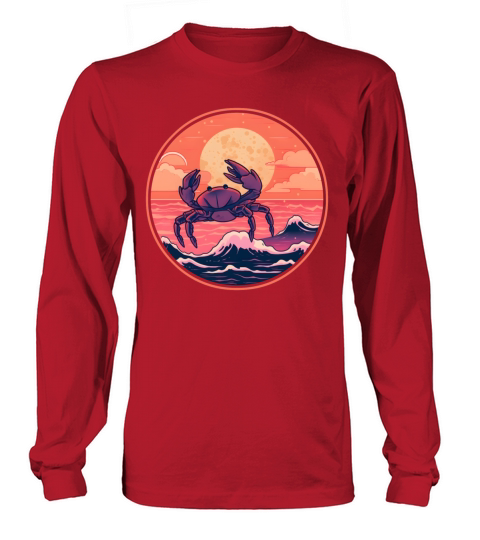 Retro Crab Lovers Vintage Long sleeved Unisex