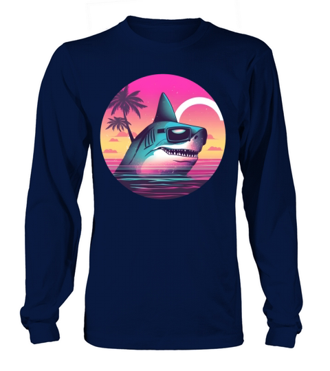 Retro Shark Lovers Vintage Long sleeved Unisex