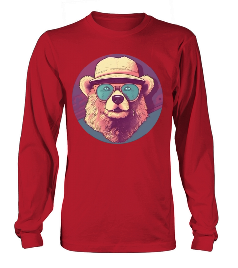 Retro Vintage Bear Lovers Style Long sleeved Unisex