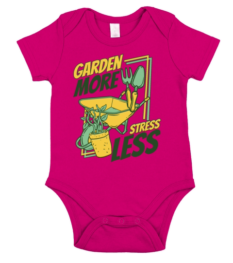 Garden More Stress Less Gardener Horticulture Short Sleeve Baby One-Piece