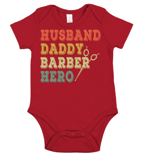 Vintage Barber Daddy Best Dad Happy Fathers Day Short Sleeve Baby One-Piece