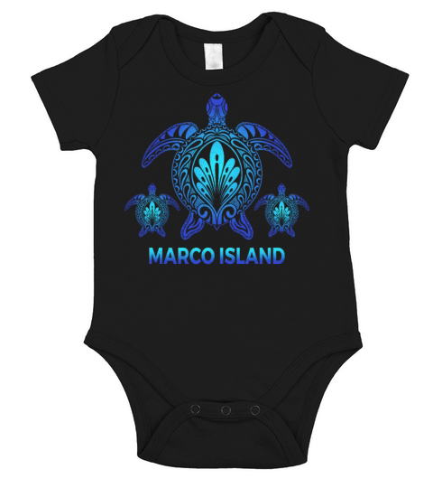 Vintage Marco Island Florida FL Turtle Souvenirs Short Sleeve Baby One-Piece