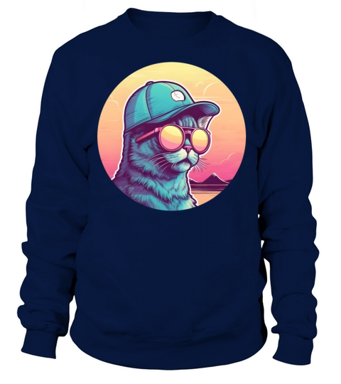 Retro Style 80s 90s Vintage Cat Lovers Sweatshirt Unisex