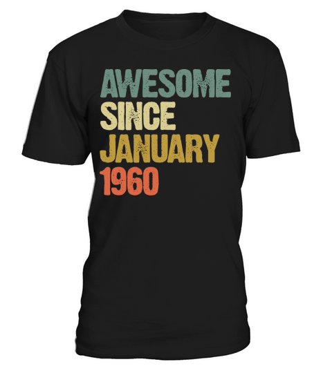 Awesome Since January 1960 Vintage Sunset T-Shirt Unisex