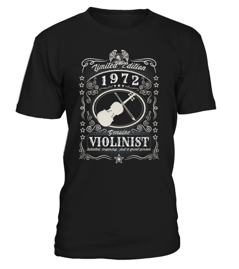 Vintage 1972 Violinist Birthday Gift Violin Player T-Shirt Unisex