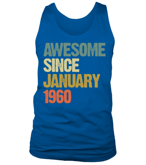 Awesome Since January 1960 Vintage Sunset Tank Top Unisex