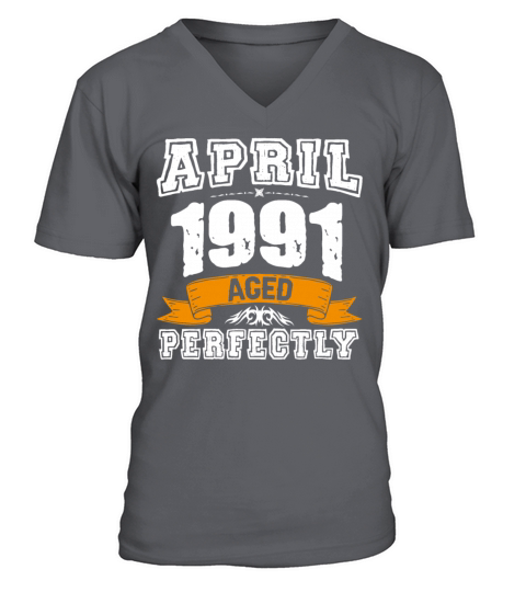 April 1991 Vintage Birthday Present V-Neck T-shirt