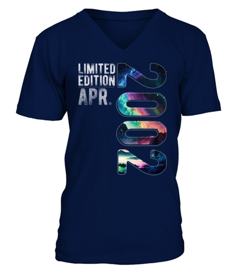 Limited Edition 2002 April Birthday Polar Lights V-Neck T-shirt