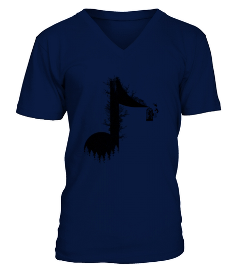 Minimalist Music Life for listen to song of Nature V-Neck T-shirt