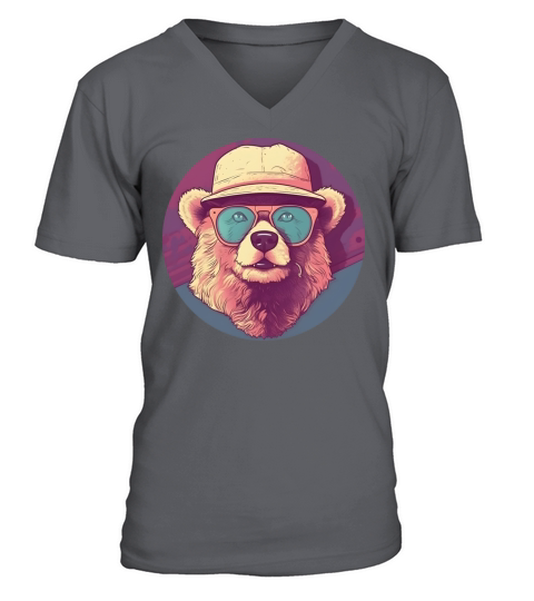 Retro Vintage Bear Lovers Style V-Neck T-shirt
