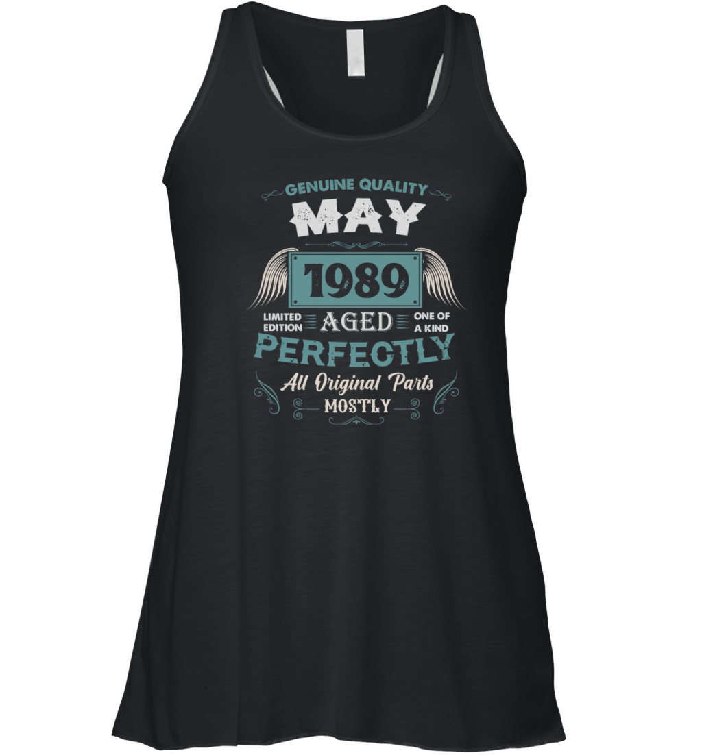 May 1989 Vintage Birthday Present Women's Flowy Tank Top