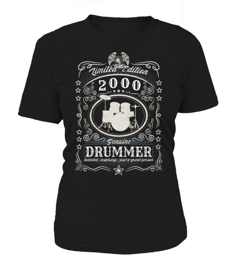 Vintage 2000 Drummer Birthday Gift Percussionist Women's T-Shirt
