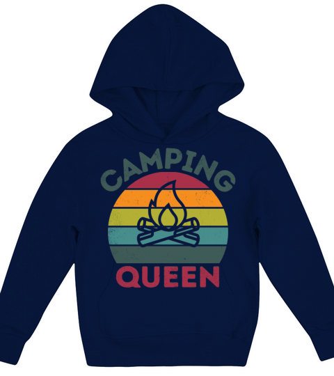 Camping Queen vintage retro dark distressed Kids Hoodie
