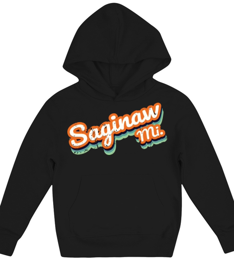 Retro Vintage Saginaw Mi Distressed Kids Hoodie