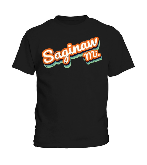 Retro Vintage Saginaw Mi Distressed Kids T-Shirt