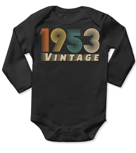 1953 Vintage Birthday since 1953 Long Sleeve Baby One-Piece