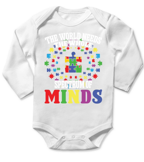 Autism whole spectrum of minds autism awareness Long Sleeve Baby One-Piece